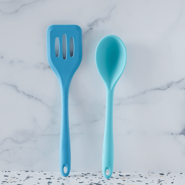 10.5” Silicone Slotted Turner & Solid Spoon (2 Piece Set)