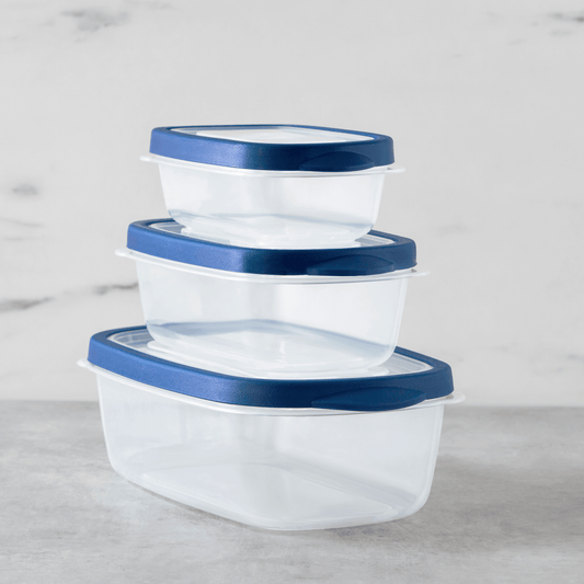 Rectangular Plastic Containers with Vent (6 Piece Set)