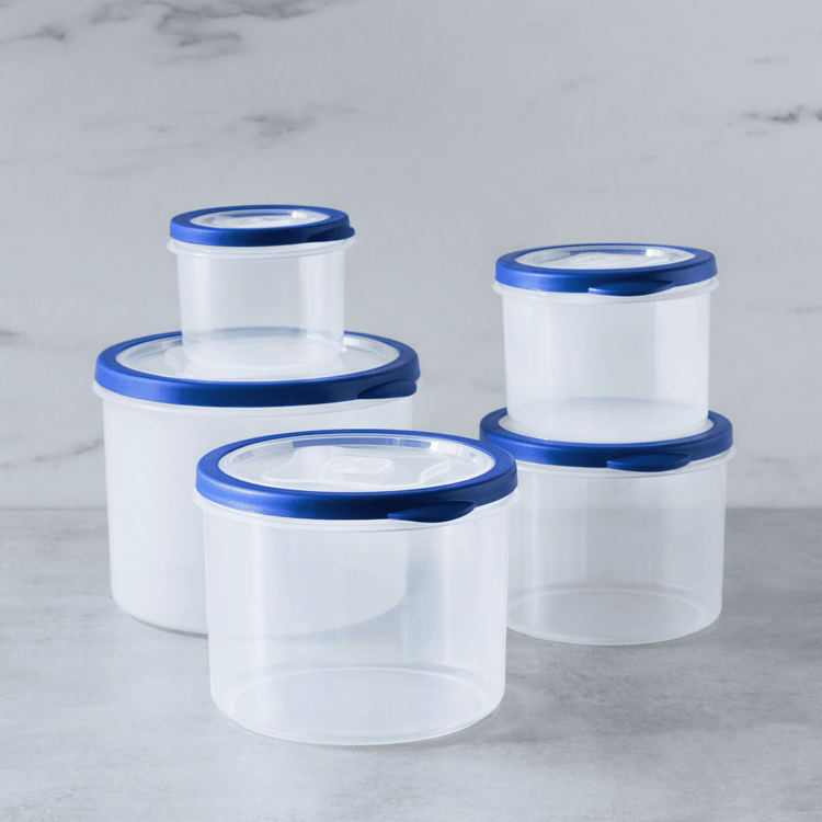 Round Plastic Containers with Vent (10 Piece Set)