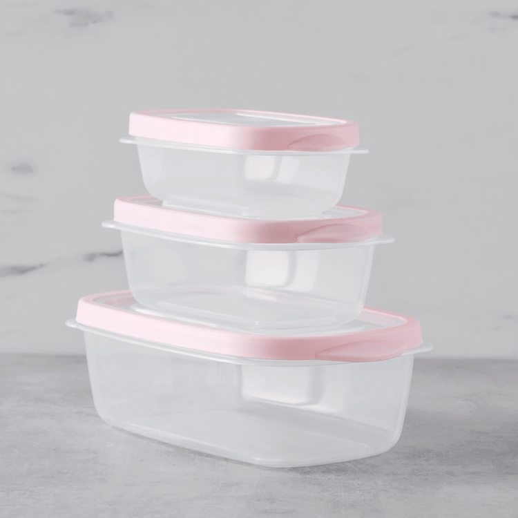 Rectangular Plastic Containers with Vent (6 Piece Set)