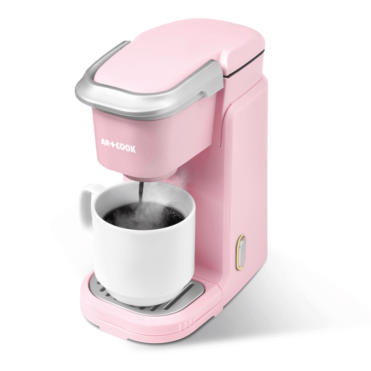 Cook's Essentials Single-Serve Coffee Maker with Tumbler Pink