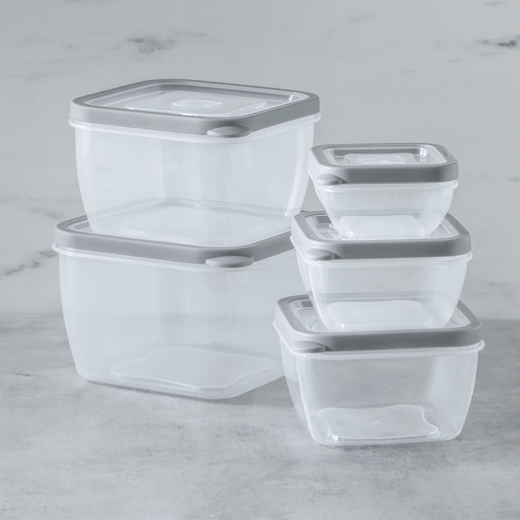 Square Plastic Containers with Vent (10 Piece Set)